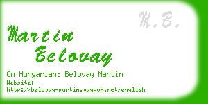 martin belovay business card